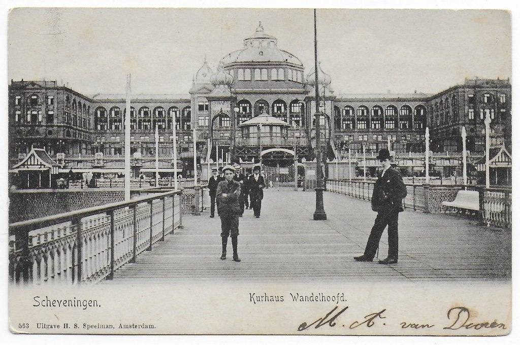 Scheveningen kurhaus gelopen ansichtkaart ( b6718), Ophalen of Verzenden, 1940 tot 1960, Gelopen, Zuid-Holland