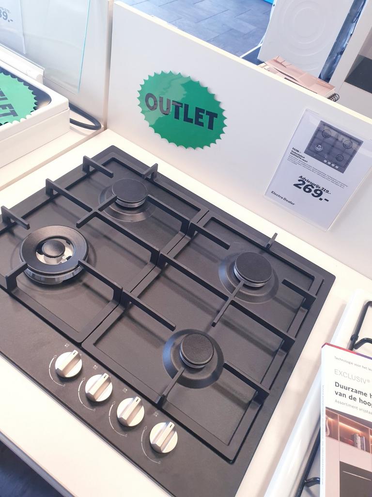ETNA Gas Kookplaat ️Zwart ️56cm✅ ️Nieuw & Garantie, Ophalen, Nieuw, 4 kookzones, Energieklasse A of zuiniger