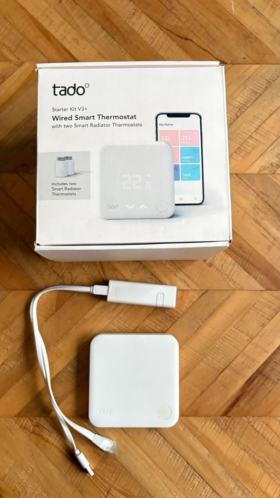 Tado V3+ Thermostaat + internet bridge, Doe-het-zelf en Verbouw, Thermostaten, Ophalen of Verzenden, Slimme thermostaat, Gebruikt