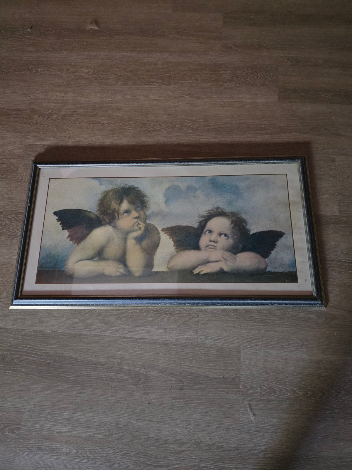 Ingelijste reproductie van Rafaëls 'Cherubijnen', Antiek en Kunst, Kunst | Schilderijen | Klassiek, Ophalen of Verzenden