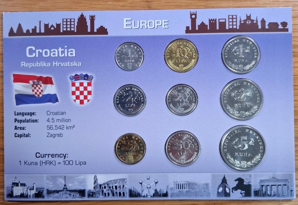 126# Coins of the World muntset Croatie, Postzegels en Munten, Ophalen of Verzenden, Overige landen