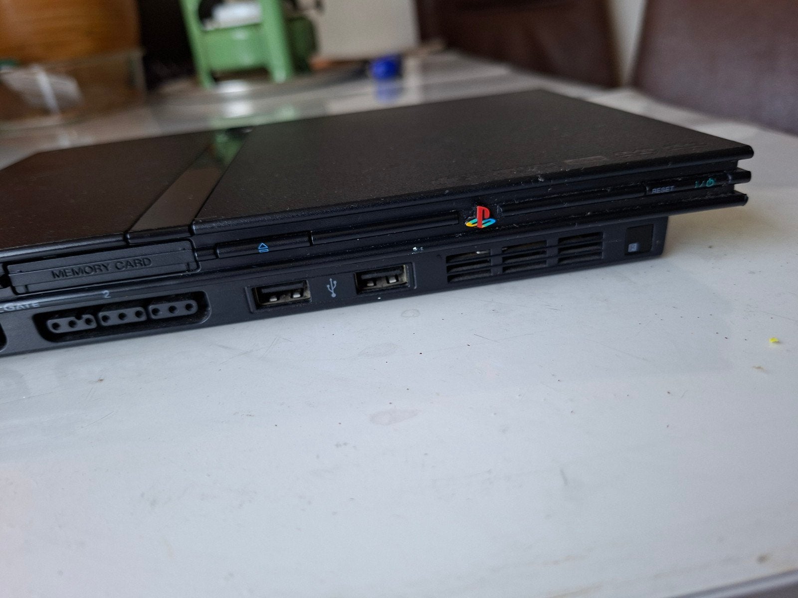 PlayStation 2 Slim met controller en geheugenkaart, Spelcomputers en Games, Spelcomputers | Sony PlayStation 2, Ophalen, Gebruikt