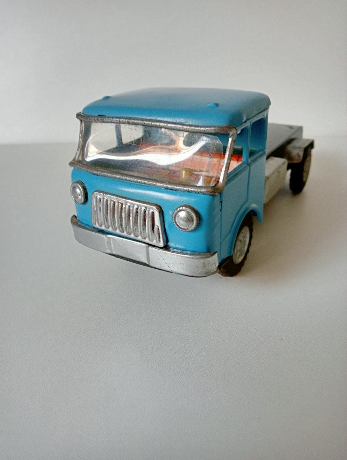 Vintage Speelgoed Vrachtwagen - Blauw Metaal, Ophalen of Verzenden