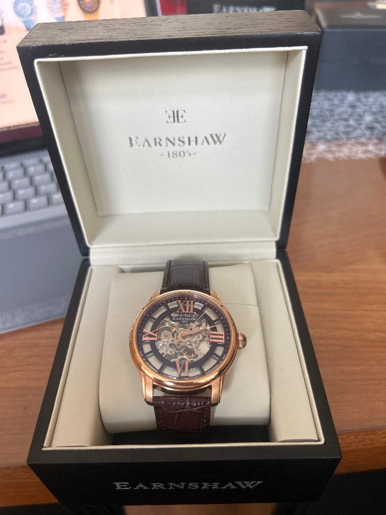 Thomas Earnshaw 8602 mechanisch, Sieraden, Tassen en Uiterlijk, Horloges | Heren, Overige merken, Leer, Verzenden, Polshorloge
