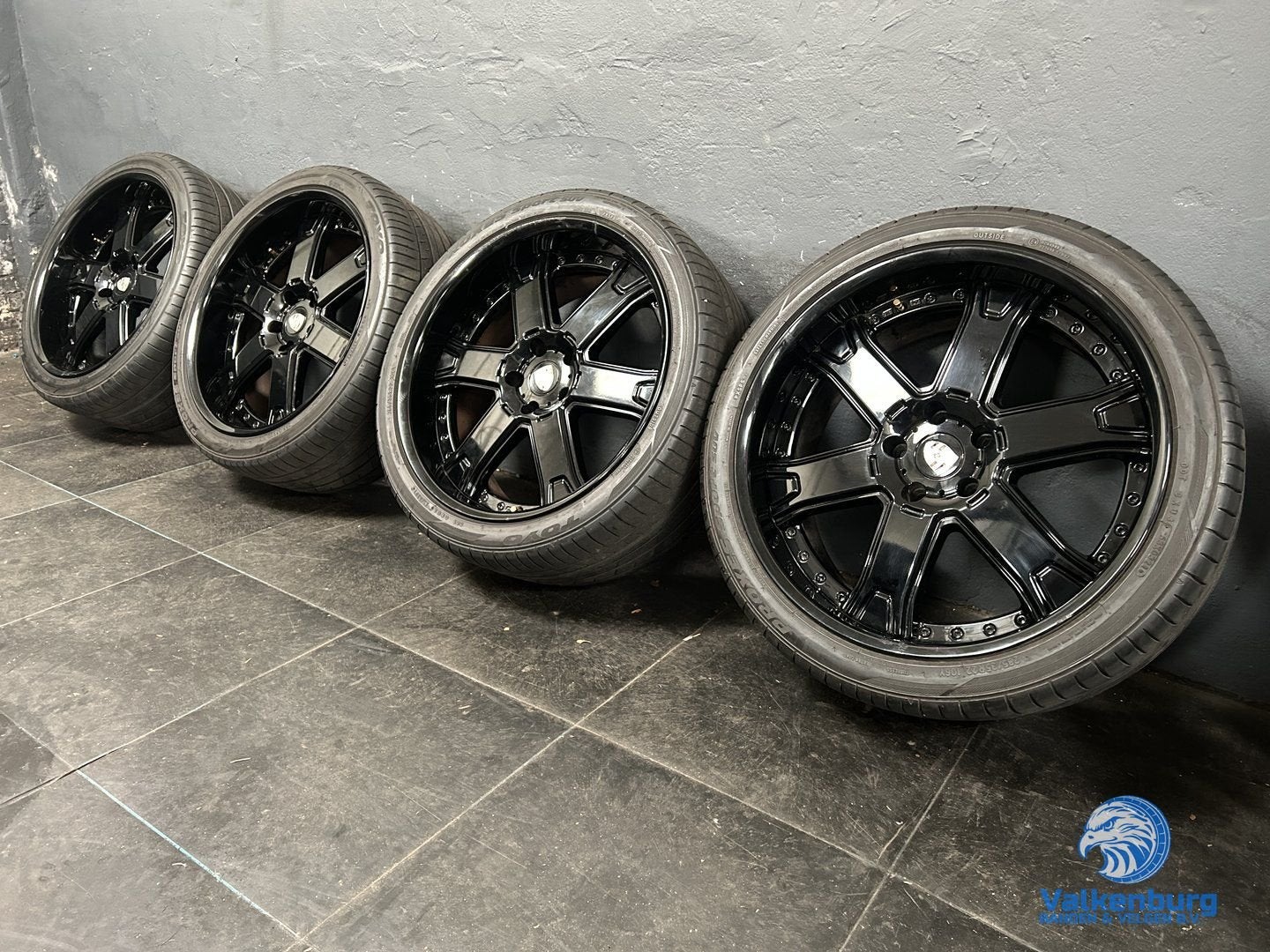 7mm! Porsche Cayenne Work Wheels LS-606 22 inch zwarte velge, Gebruikt, -, 285 mm, -