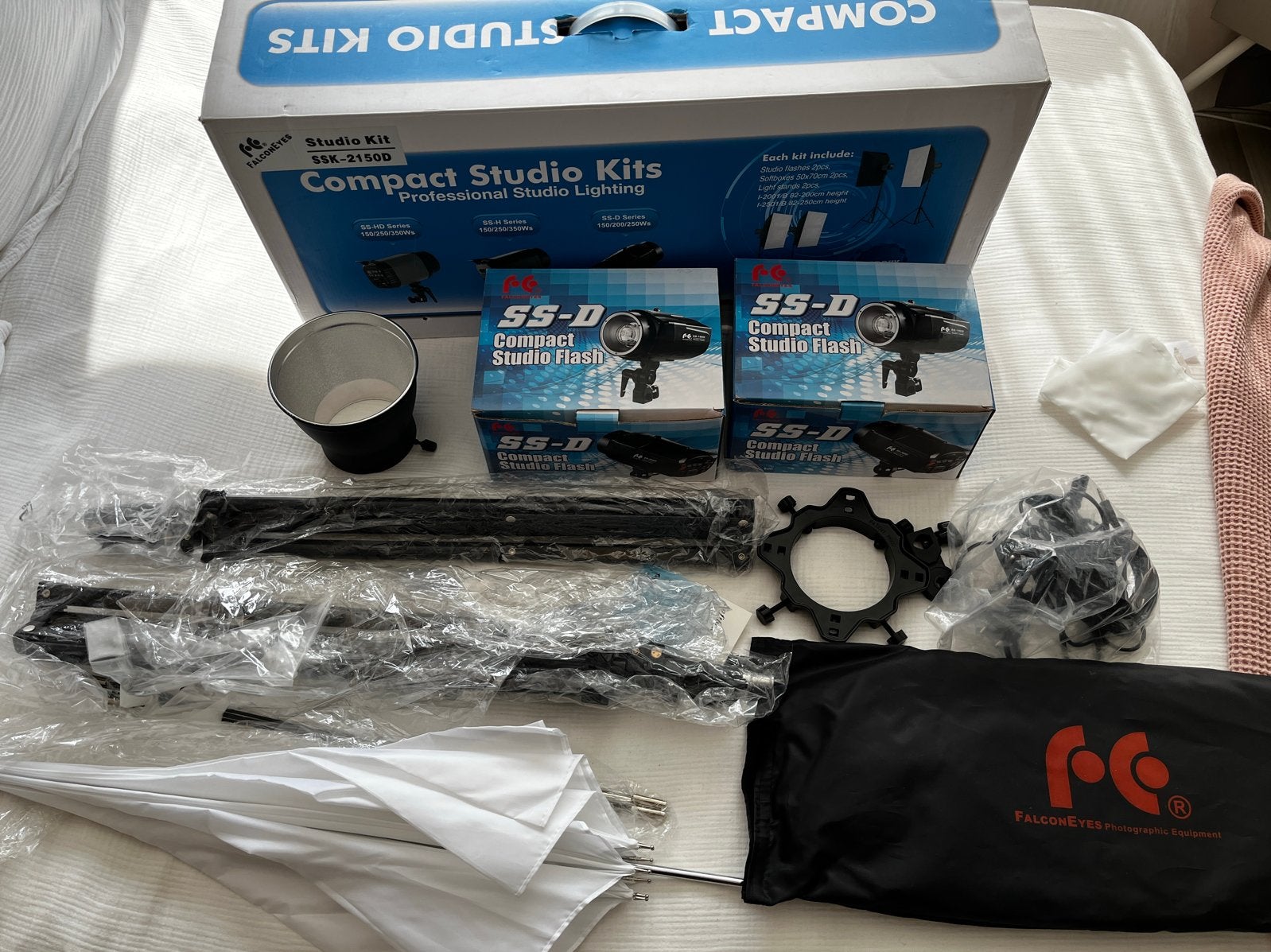 FalconEyes SSK-2150D Studio Kit - Complete Fotostudio Set, Ophalen of Verzenden, Zo goed als nieuw, Complete fotostudio