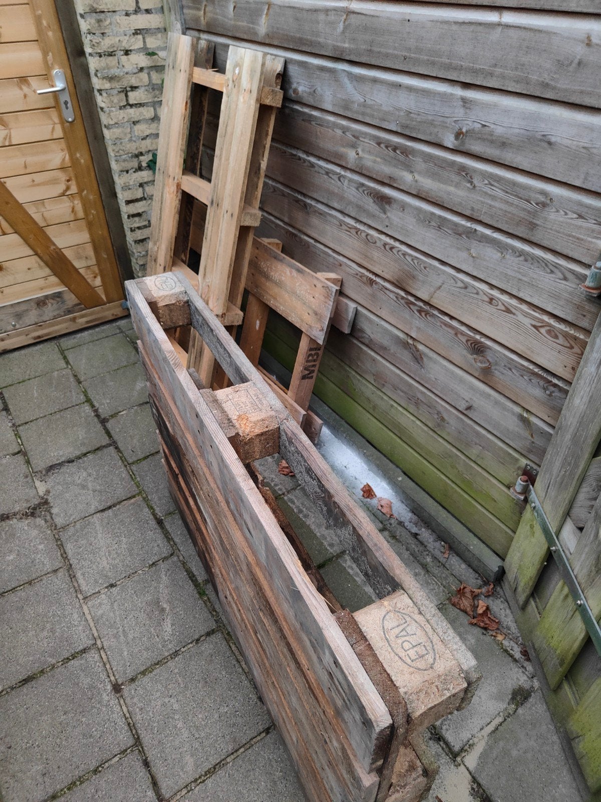 4 gebruikte pallets (1 Euro, 3 standaard), Ophalen, Gebruikt, Pallet