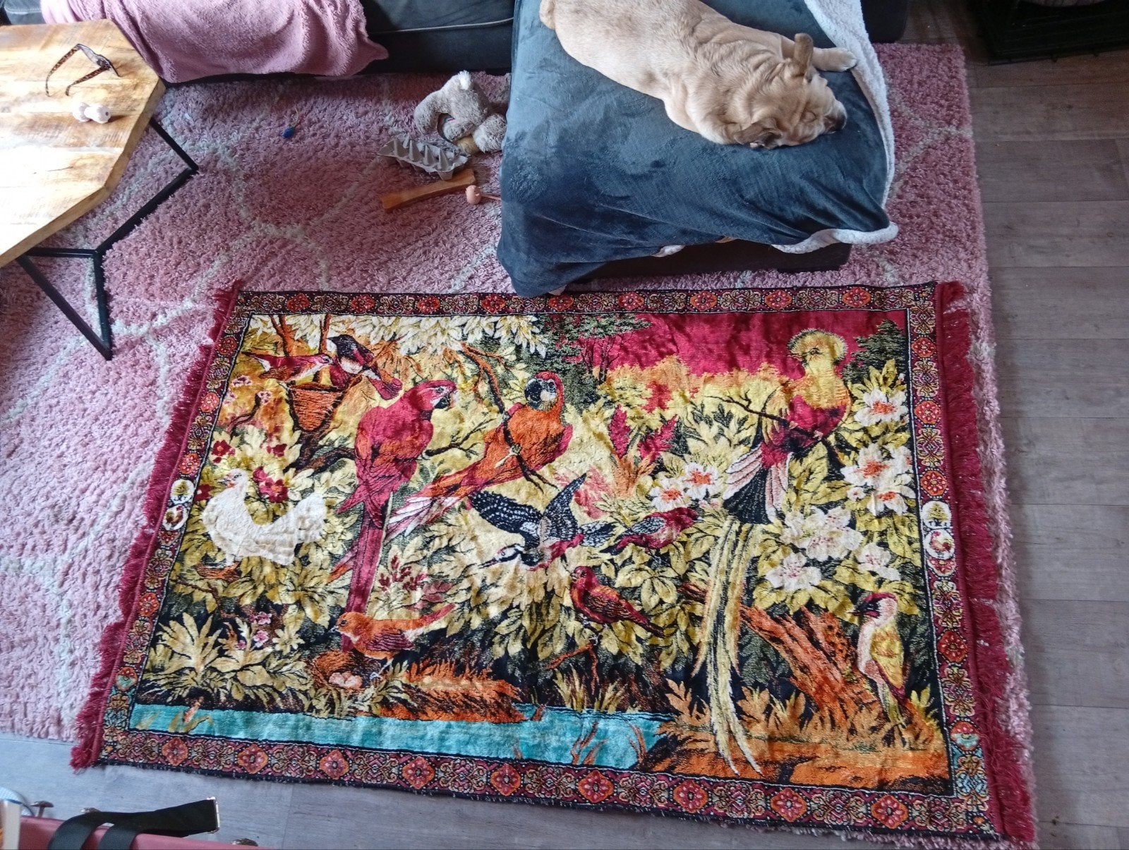 Hele mooie vintage geknoopte wand kleed, Ophalen, Zo goed als nieuw, Rechthoekig, 200 cm of meer