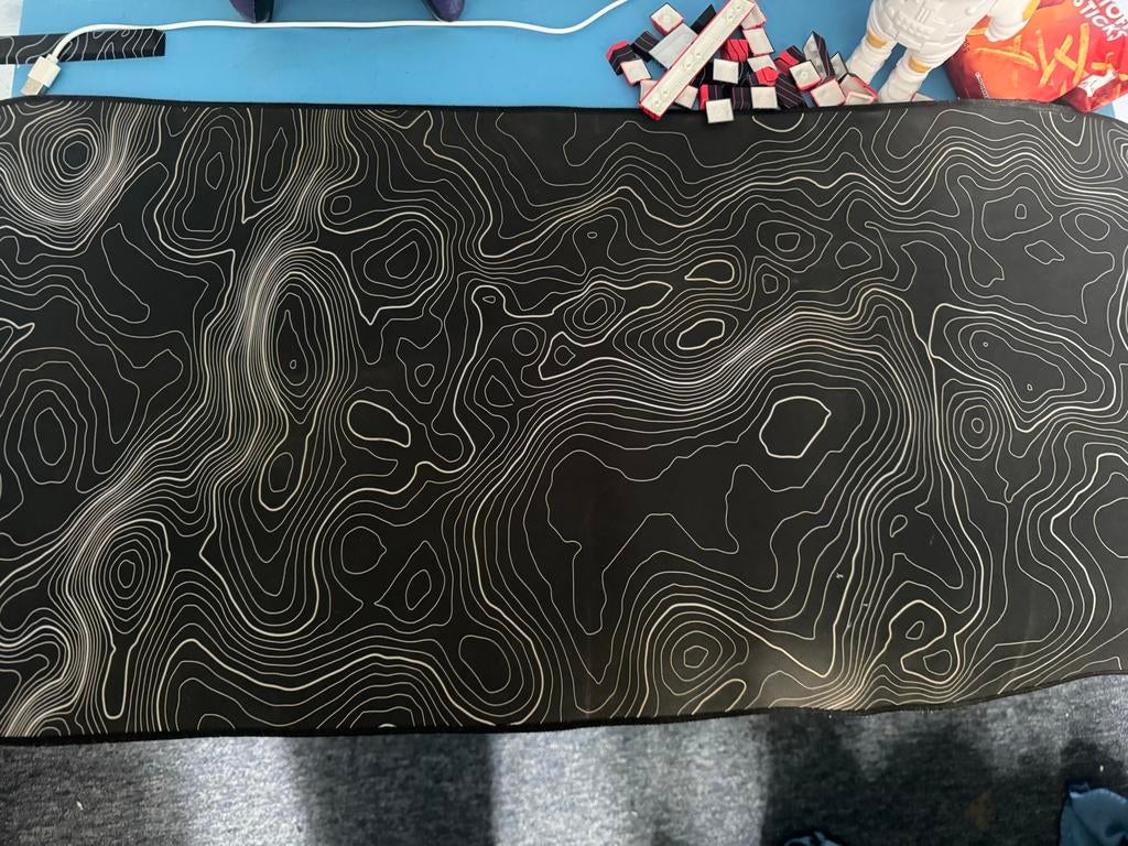 XXL Gaming Muismat - Artistiek Topografisch Design 900x400mm, Computers en Software, Muismatten, Ophalen, Gaming muismat, Nieuw