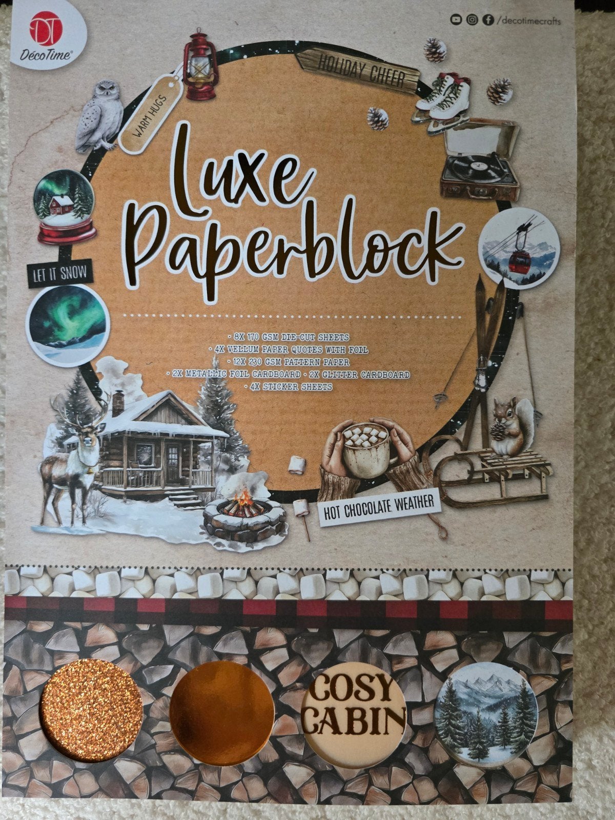 DecoTime Luxe Paperblock - Kerst/Winters Knutselset, Nieuw, Meerkleurig, Ophalen of Verzenden, Papier of Karton