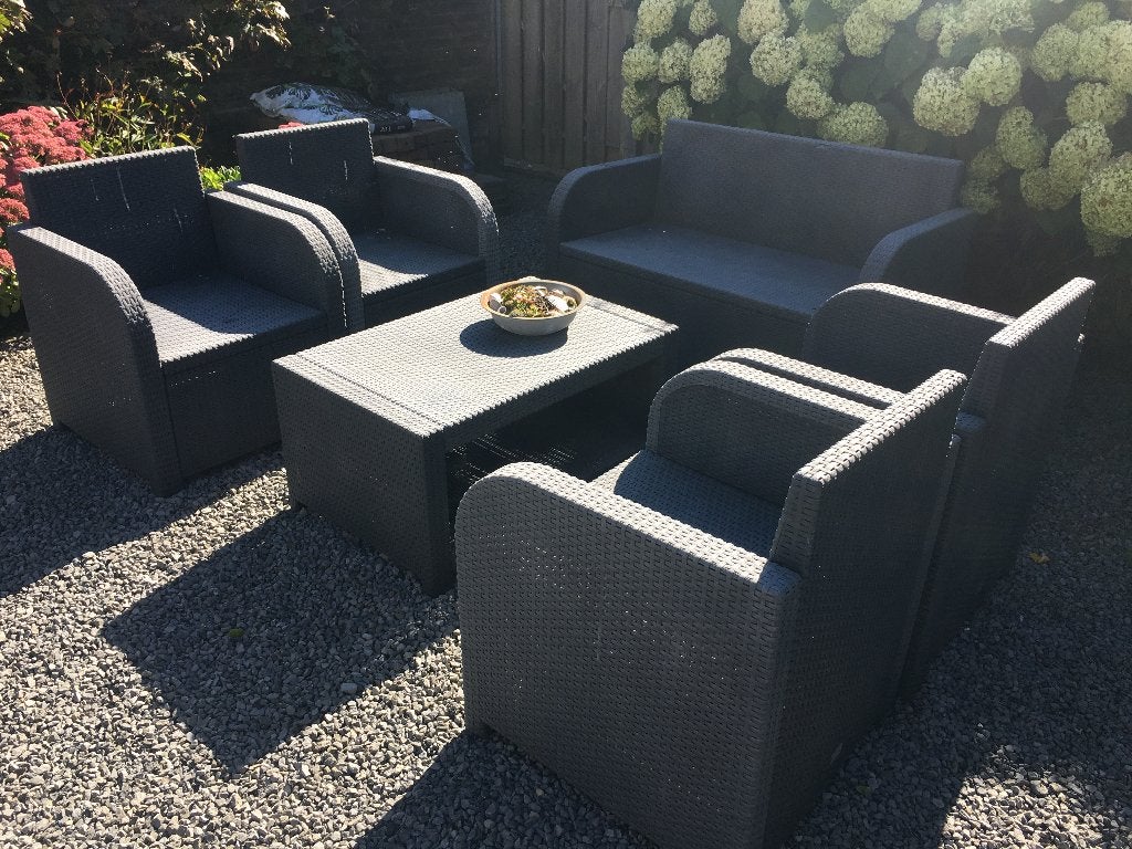 Tuinset, Ophalen, Kunststof, Gebruikt, 6 zitplaatsen