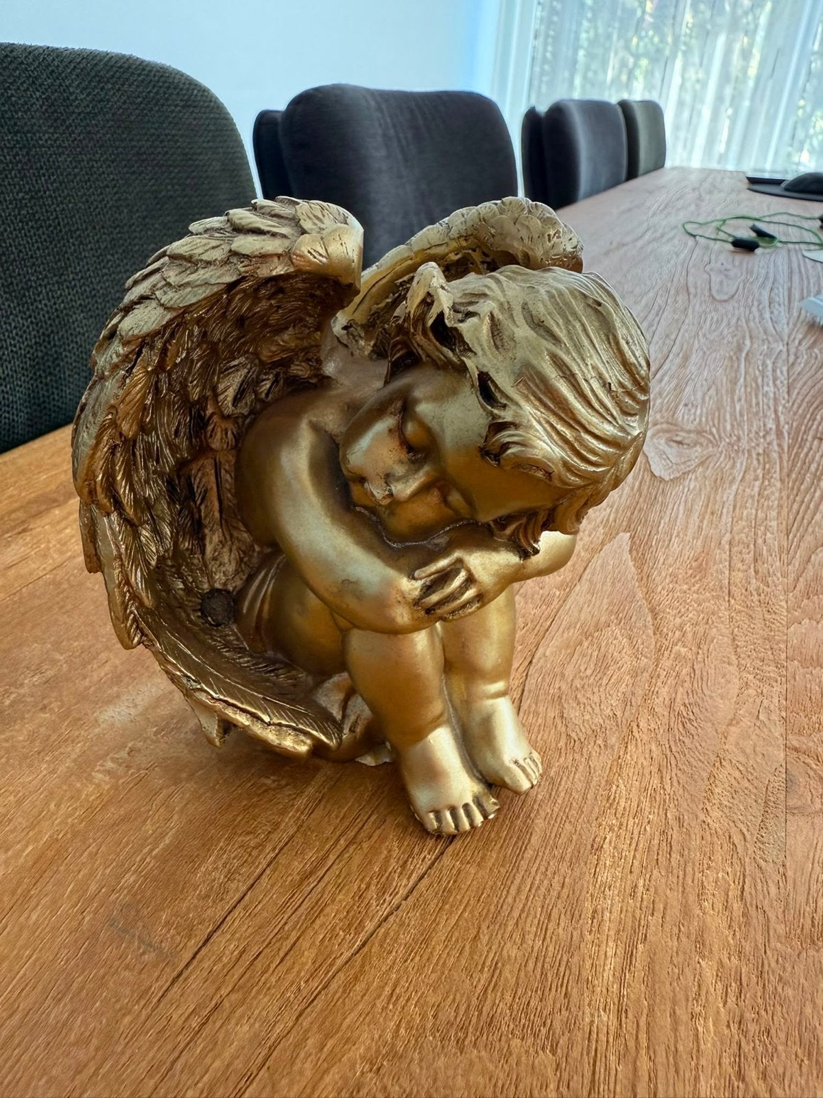 Gouden engel beeldje - decoratie, Ophalen, Zo goed als nieuw, Goud, Klassiek