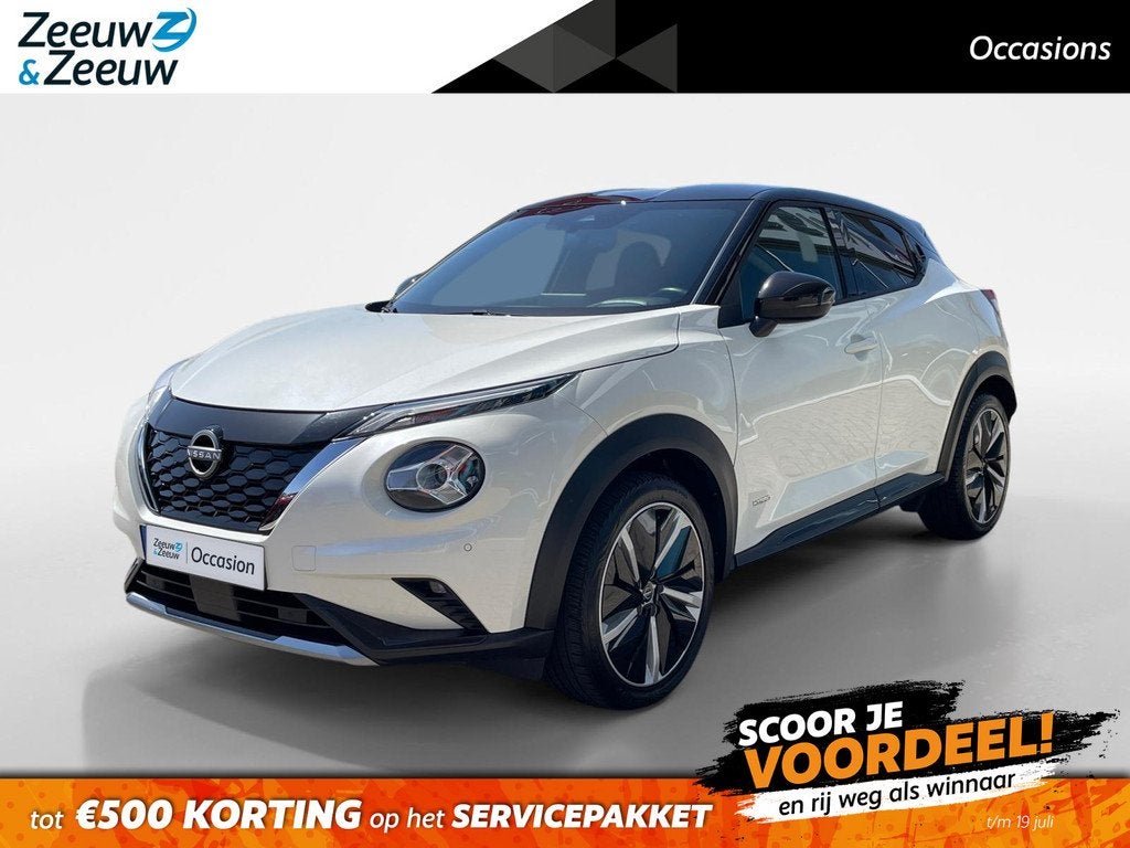 Nissan Juke 1.6 Hybrid N-Design WK DEAL € 500,- korting |, Auto's, Nissan, 12 maanden, Gebruikt, Wit, Origineel Nederlands