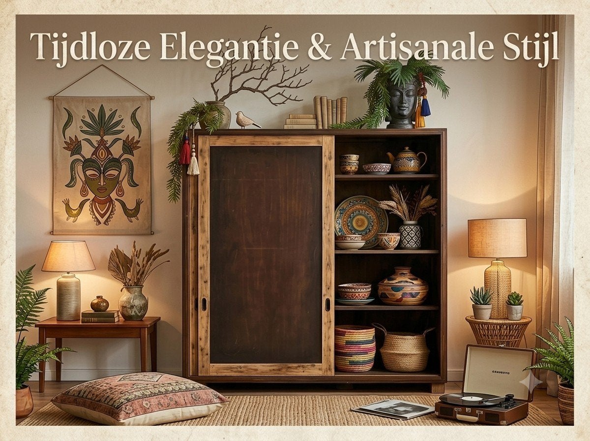 Houten Kast met Schuifdeuren – Boho & Vintage Chique, 2033NJ, Gebruikt, Info@vintagefabriek.com, Ophalen