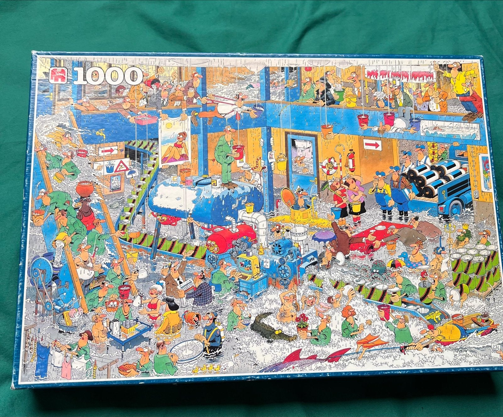 Jan van Haasteren Puzzel De Lekkage 1000 stukjes, Hobby en Vrije tijd, Ophalen of Verzenden, 500 t/m 1500 stukjes, Gebruikt