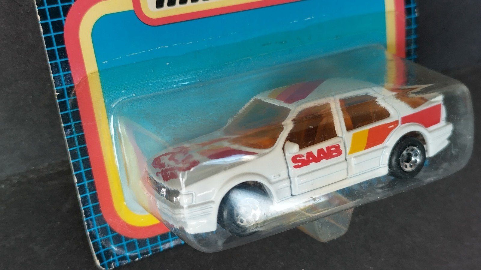 Saab 9000 wit 1:64 Matchbox Pol, Auto, ., Nieuw, Ophalen of Verzenden