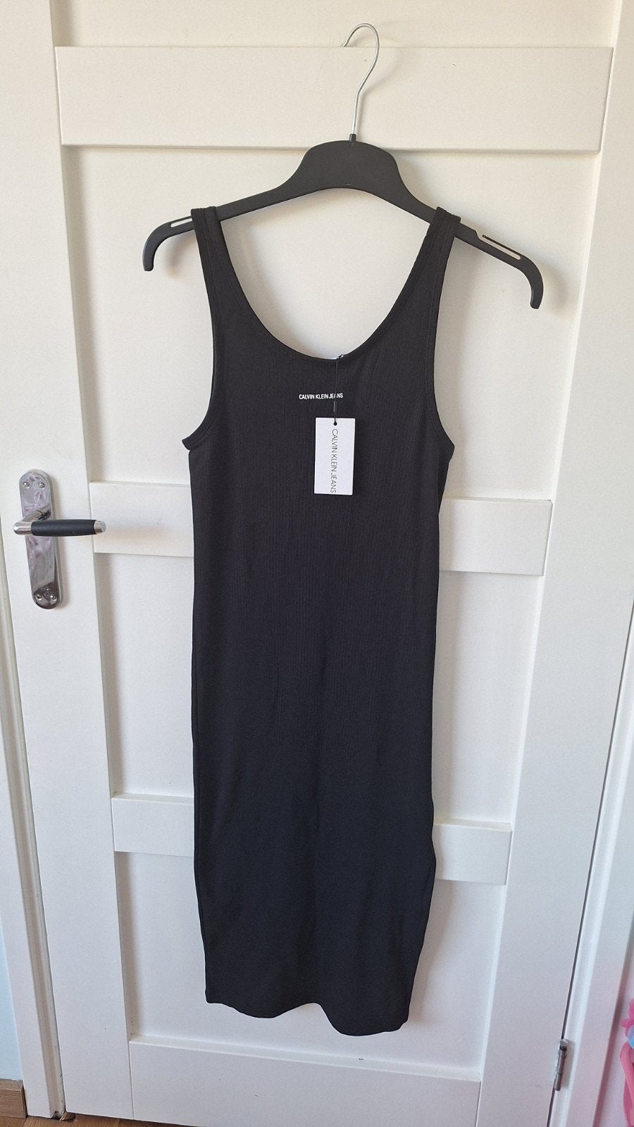 Nieuwe geribde jurk Calvin Klein maat 34 met prijskaartje, Zwart, Nieuw, Ophalen of Verzenden, Maat 34 (XS) of kleiner