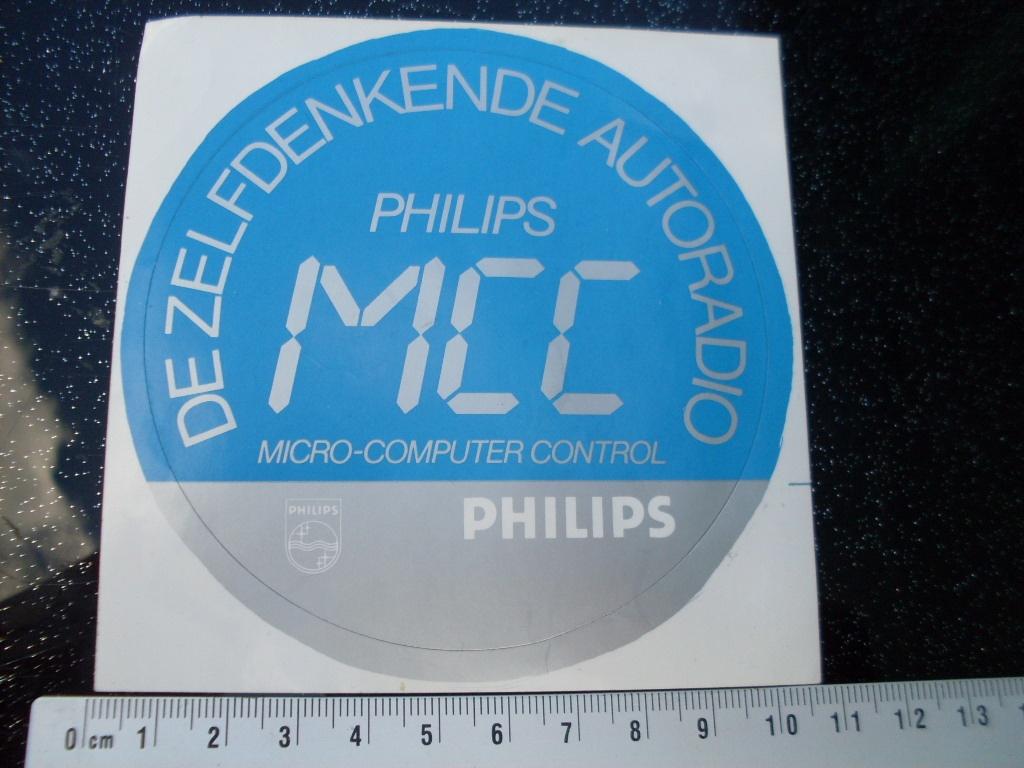 sticker philips MCC micro computer control logo autoradio, Verzamelen, Stickers, Verzenden, Zo goed als nieuw, Merk
