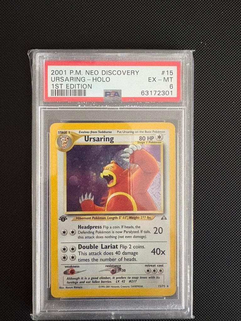 Ursaring holo 1st edition PSA6 15/75 pokemon Neo Discovery, Ophalen of Verzenden, Zo goed als nieuw