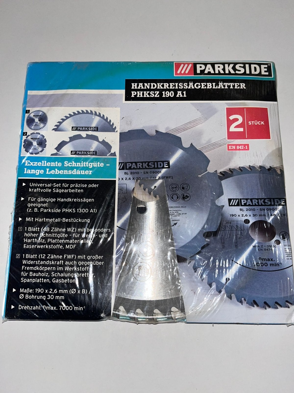 Twee zaagbladen voor cirkelzaag, Ophalen, Cirkelzaag, Nieuw, Parkside