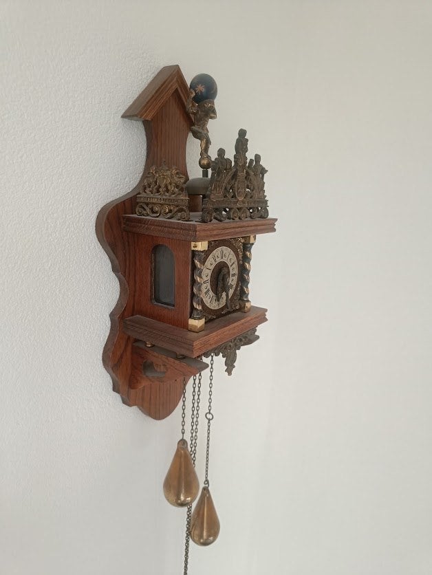 Zaanse klok wand pendule klok met gewichten, Ophalen of Verzenden