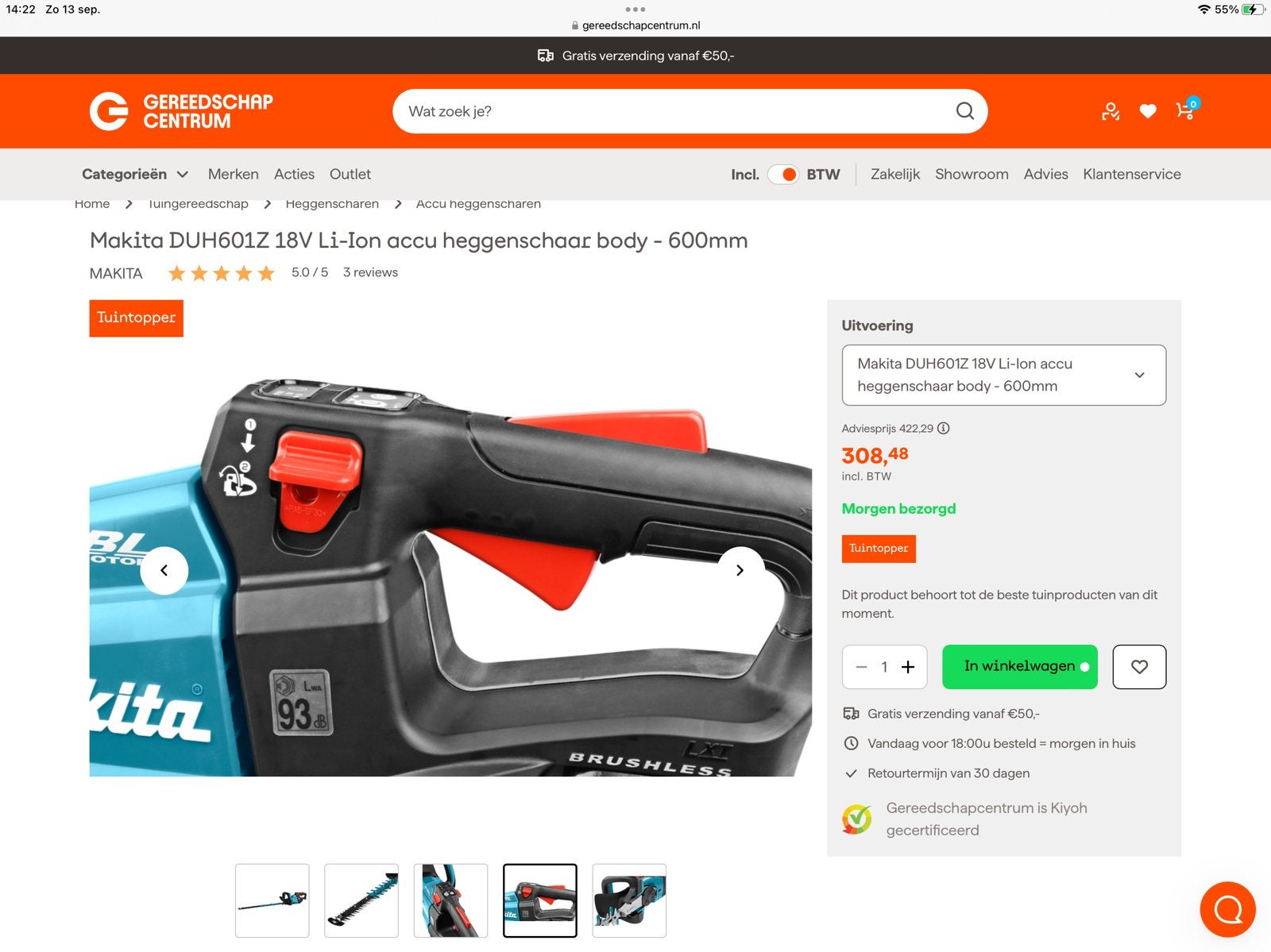 Foto 8 van MAKITA DUH 601Z, HEGGENSCHAAR