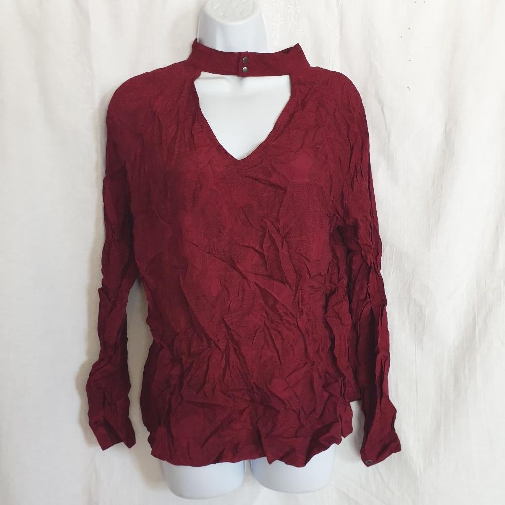 Leuk wijnrood dames shirt. mt S. Merk Denim Hunter, ., Ophalen of Verzenden, Zo goed als nieuw, Maat 36 (S)