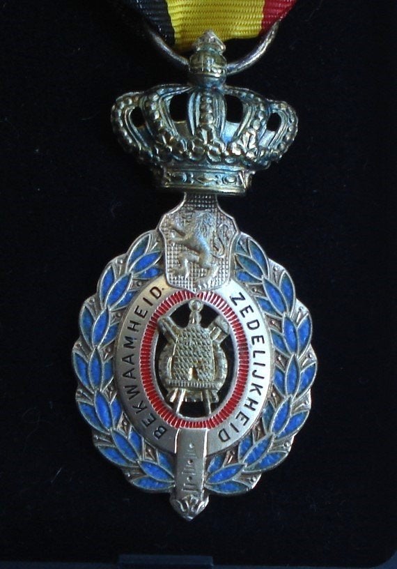 België Bekwaam- Zedelijkheid medaille z.j., Postzegels en Munten, Penningen en Medailles, Ophalen of Verzenden, Zilver, Buitenland