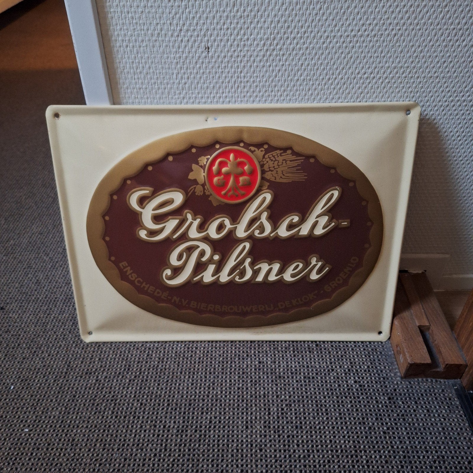 Grolsch bord, Ophalen of Verzenden, Gebruikt, Reclamebord, Plaat of Schild, Grolsch