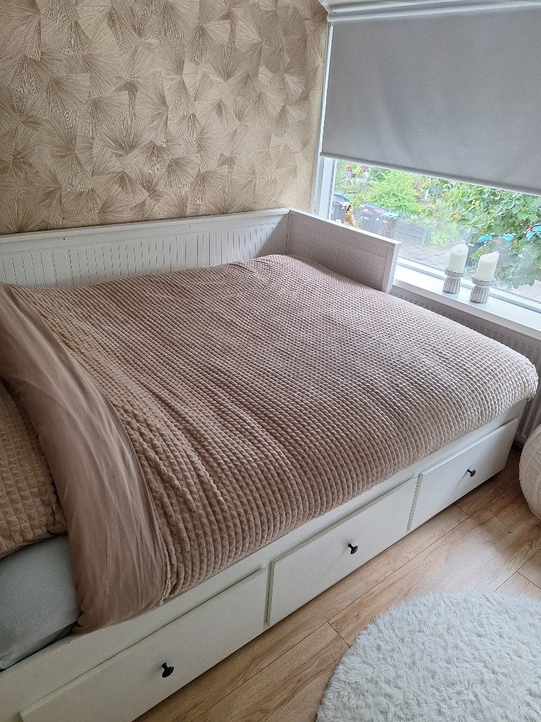 Ikea hemnes bedbank met 3 lades wit, Ophalen, Gebruikt, Eenpersoons, Wit