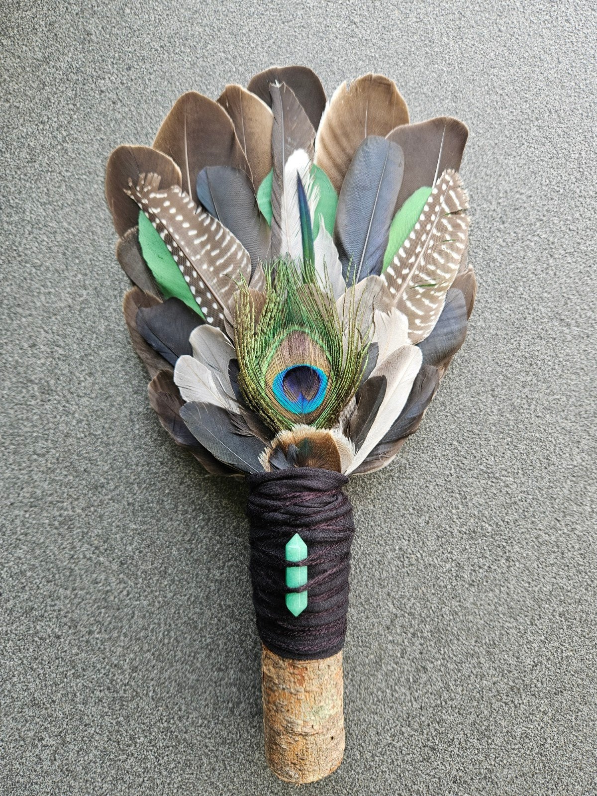 smudge feathers aventurijn veren waaier reiki stick, Ophalen of Verzenden