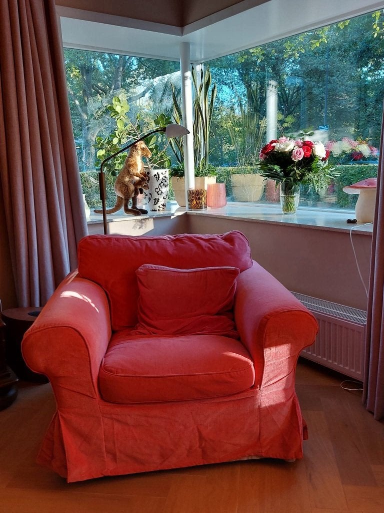 Ektorp hoezen roze, Gebruikt, Driepersoons, 75 tot 100 cm, Ophalen of Verzenden