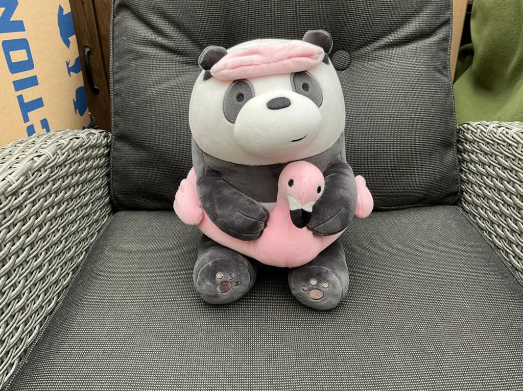 Nieuwe zgan Pand knuffel met flamingo zwemband, Ophalen, Overige karakters, Overige typen, Nieuw