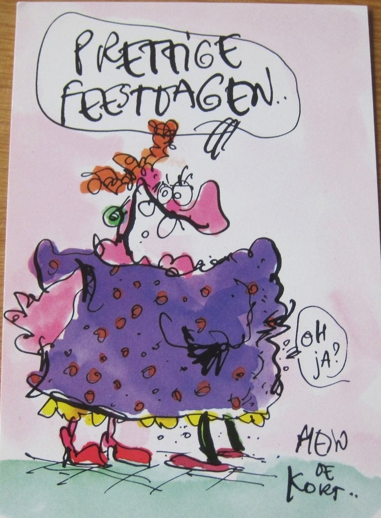 Kerst - cartoon van Hein de Kort - Prettige feestdagen, Verzamelen, Verzenden, 1980 tot heden, Ongelopen, Overige thema's