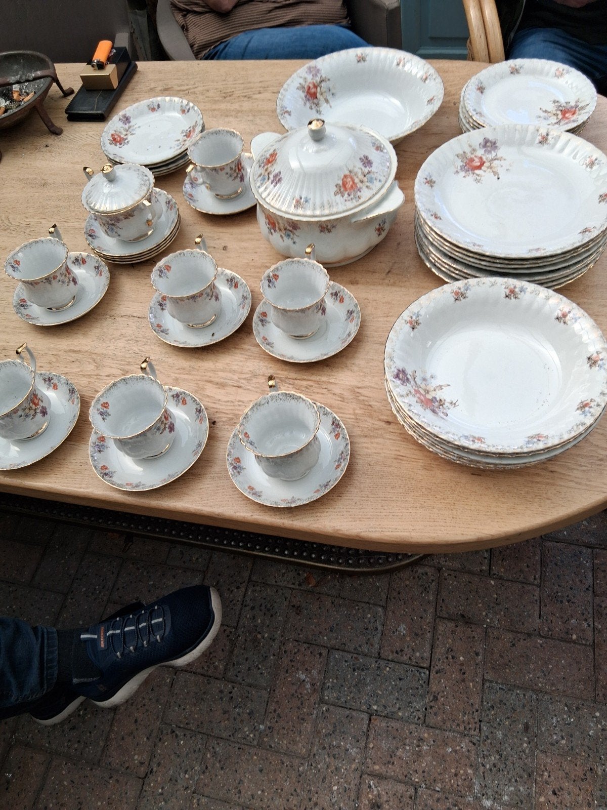 Vintage Chodziez servies - 6 persoons koffie/thee en diner, Antiek en Kunst, Ophalen