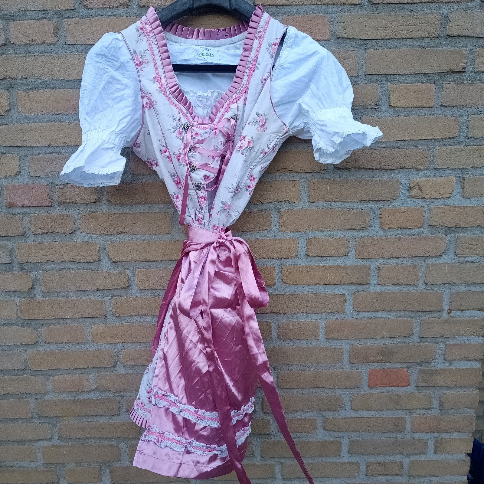 Dirndl 42 L set jurk schort blouse zgan Oktoberfest, Ophalen of Verzenden, Zo goed als nieuw, Maat 42/44 (L), Overige thema's