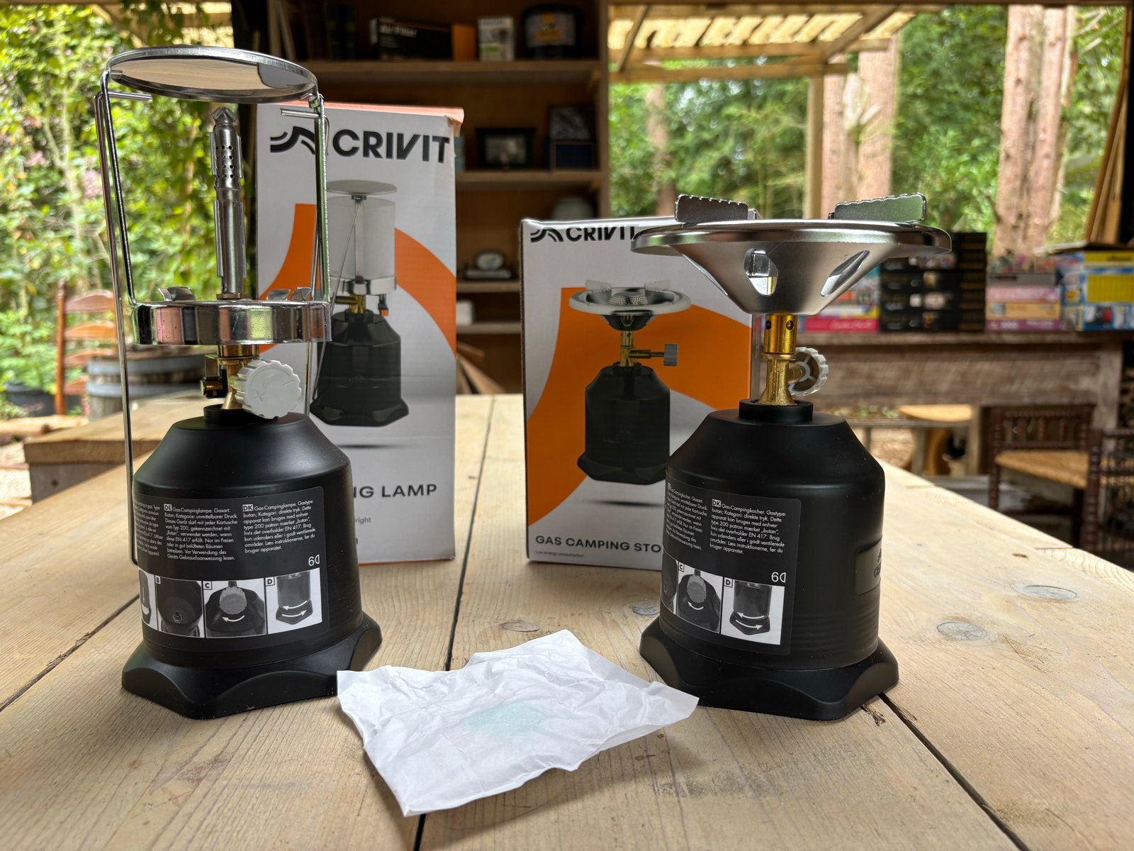 Crivit Gas Camping Lamp & Gas Camping Stove - Nieuw, Ophalen, Nieuw