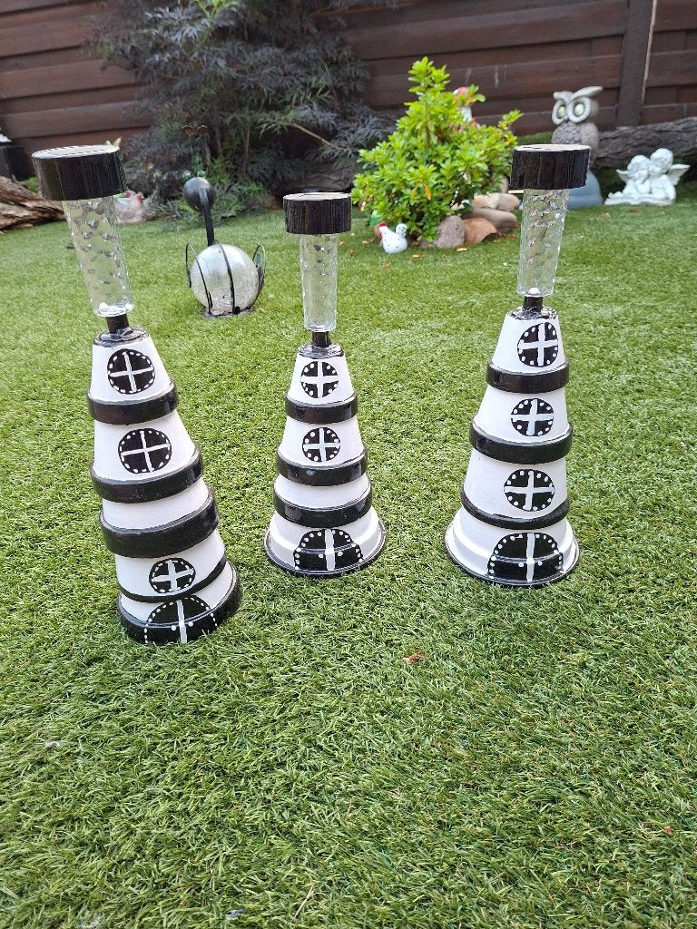 3 Vuurtorens met solar verlichting, Verzamelen, Beelden en Beeldjes, Ophalen, Nieuw, Overige typen