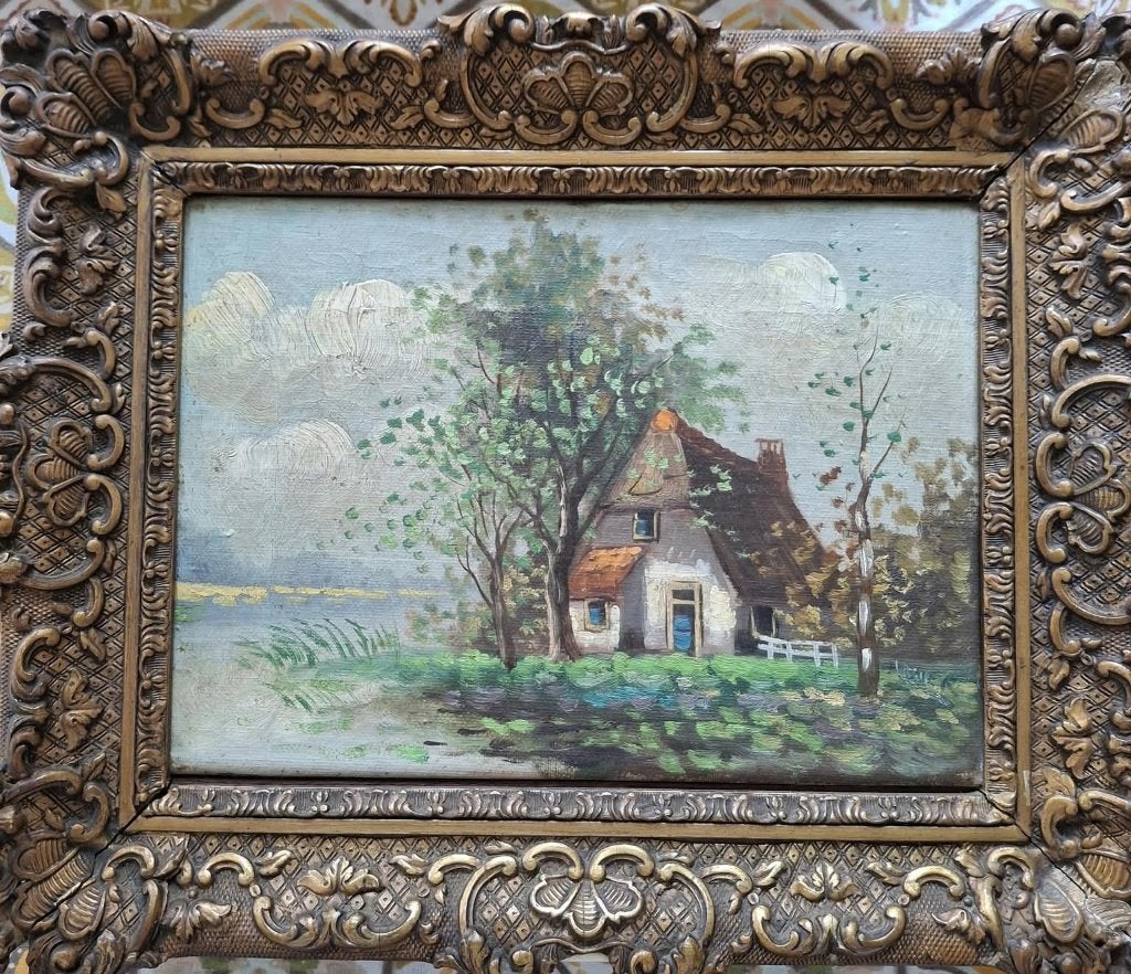 schilderijen, Antiek en Kunst, Ophalen, Doek, Bijzondere lijst, Impressionistisch