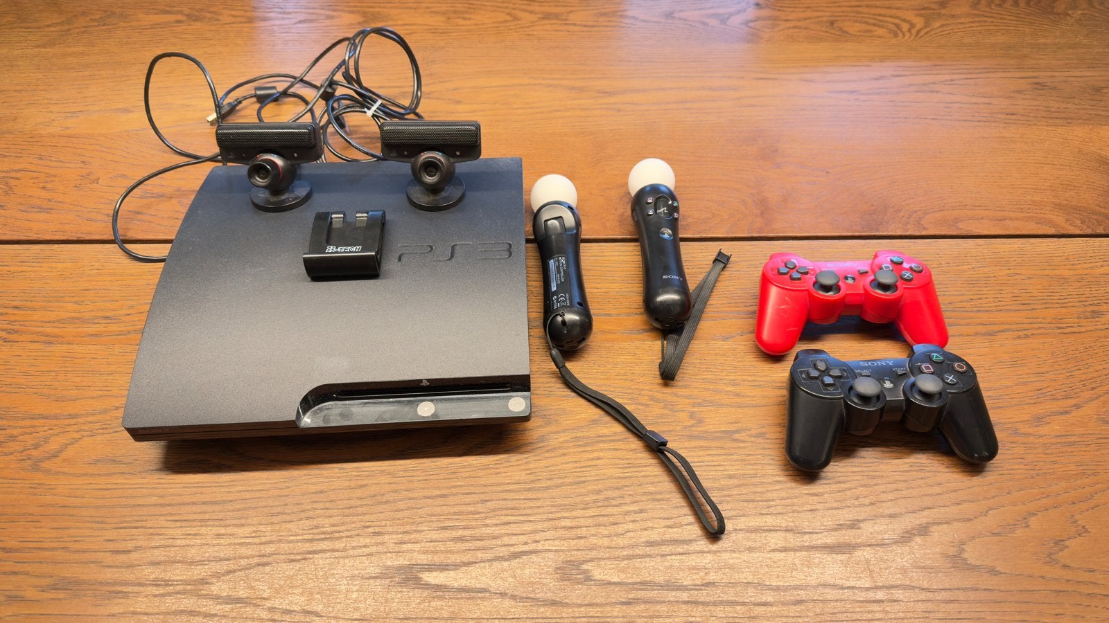 PlayStation 3 Slim met controllers en accessoires, Gebruikt, Met 2 controllers, Slim, 250 GB