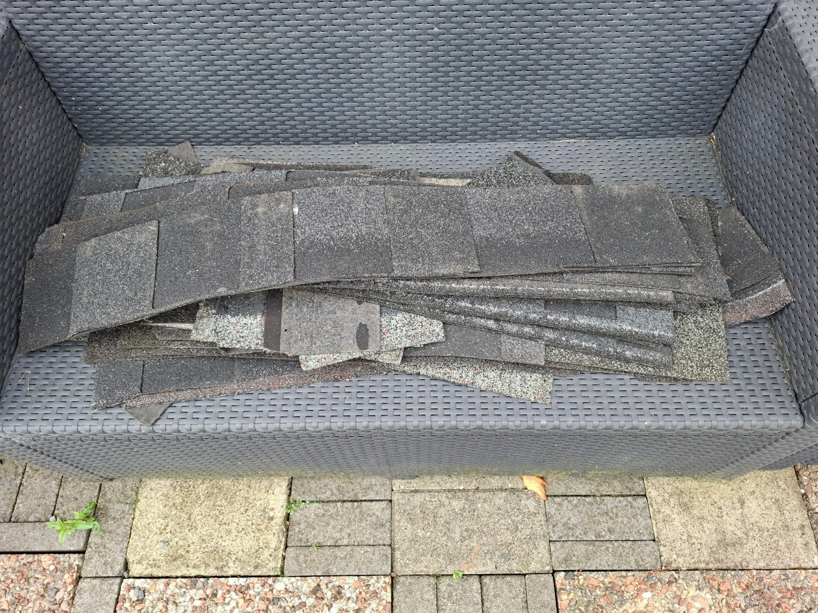 Gratis restpartij daksingels, Steen of Klei, Zwart, Ophalen of Verzenden, 15 m² of meer