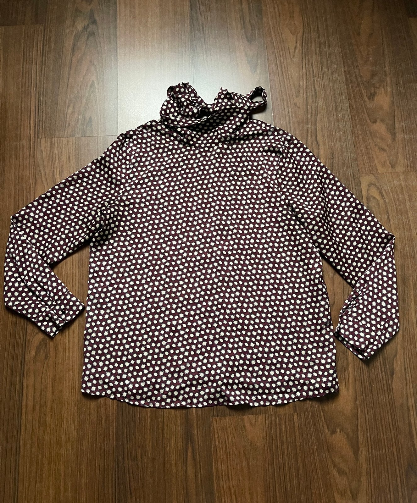 Bordeaux rode blouse met stippen, Esprit, L, Ophalen of Verzenden, Zo goed als nieuw, Maat 42/44 (L), Rood