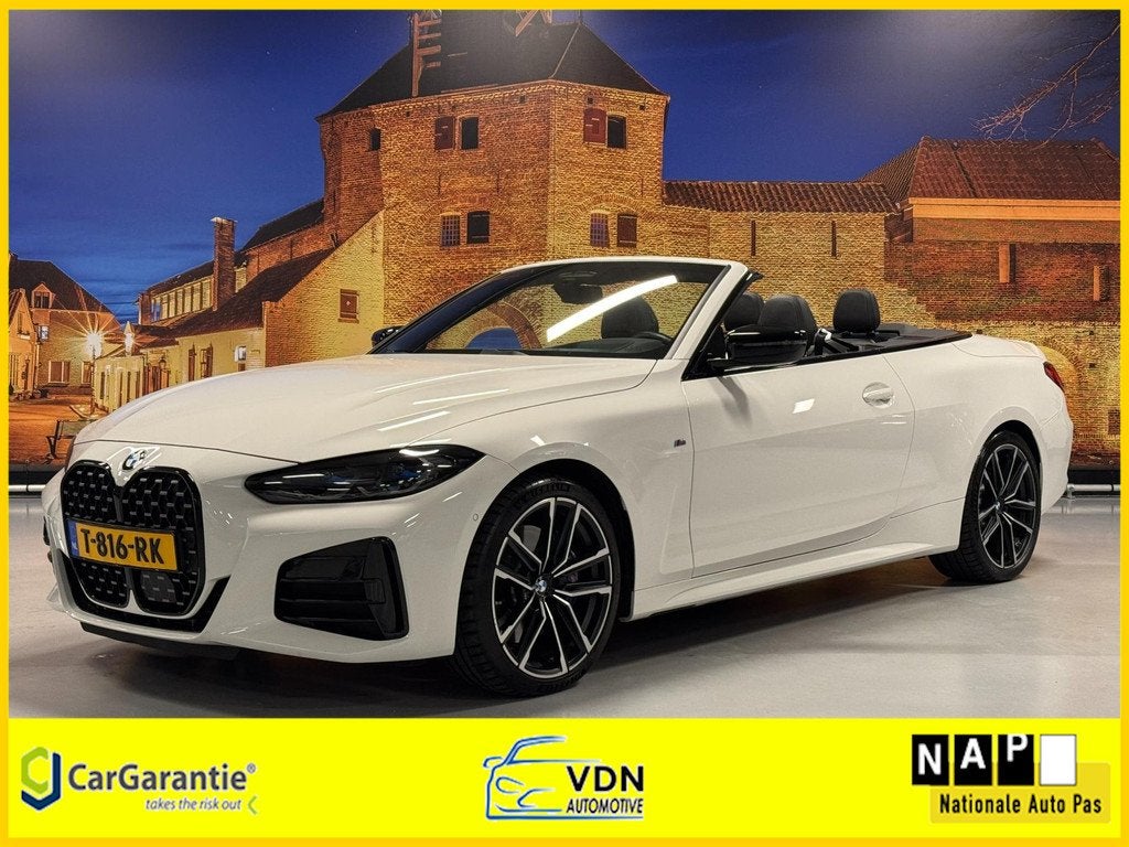 BMW 4-serie Cabrio M440i xDrive High Exe Aut Head Up H/K, Auto's, BMW, Automaat, 4-Serie, 4 stoelen, Wit