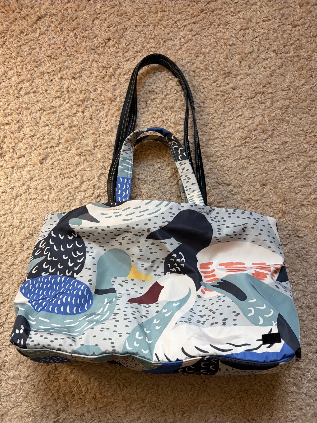 Shopper met eendenprint - Zo goed als nieuw, Ophalen of Verzenden, Zo goed als nieuw, Overige kleuren, Shopper