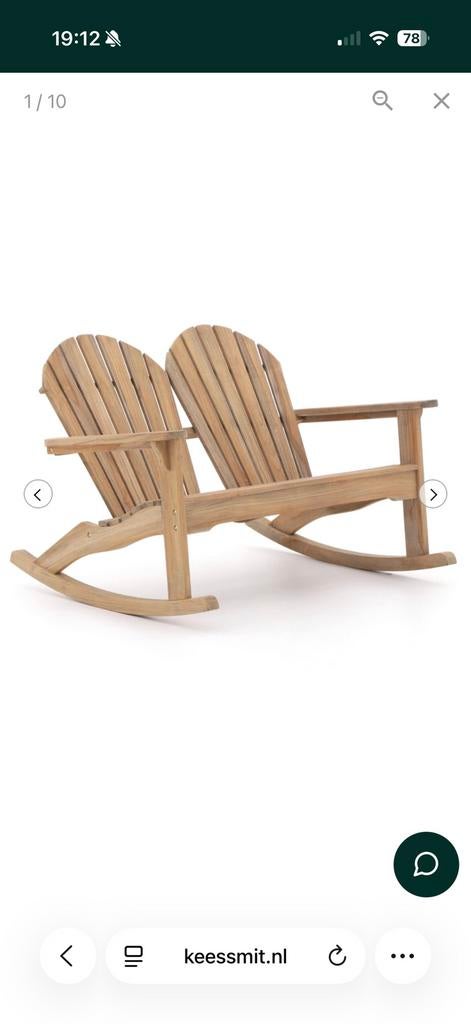 ROUGH-S Adirondack schommelbank 110cm, Ophalen, Zo goed als nieuw, Hout