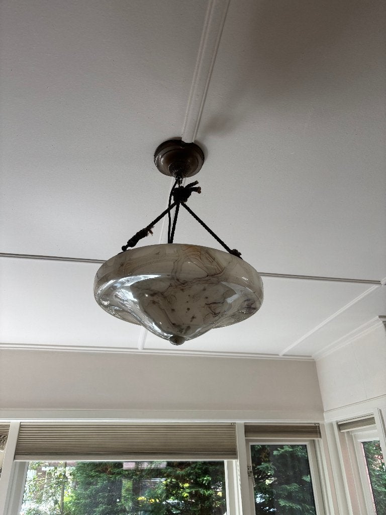 Hanglamp (schaallamp, art deco, '50s?), Ophalen