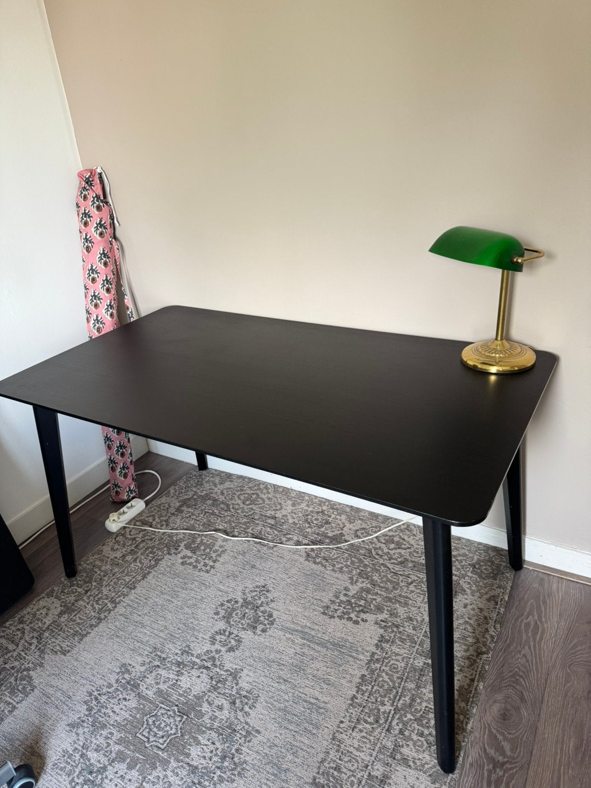 Eettafel/bureau IKEA zwart, Ophalen, 100 tot 150 cm, 50 tot 100 cm, Zo goed als nieuw