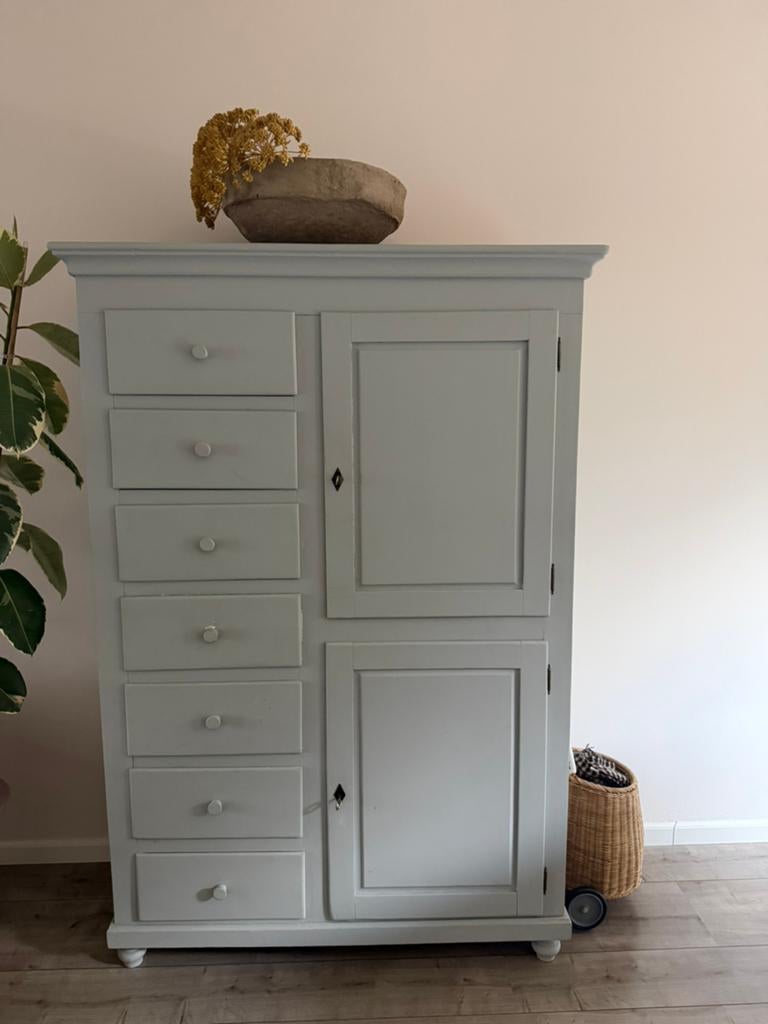 Brocante kast, Ophalen, 100 tot 150 cm, Landelijk, 150 tot 200 cm