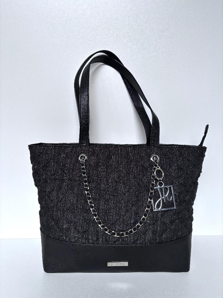 JOSEPH RIBKOFF zwart zilver ketting shopper tas bag, Ophalen of Verzenden, Zo goed als nieuw, Zwart, Shopper