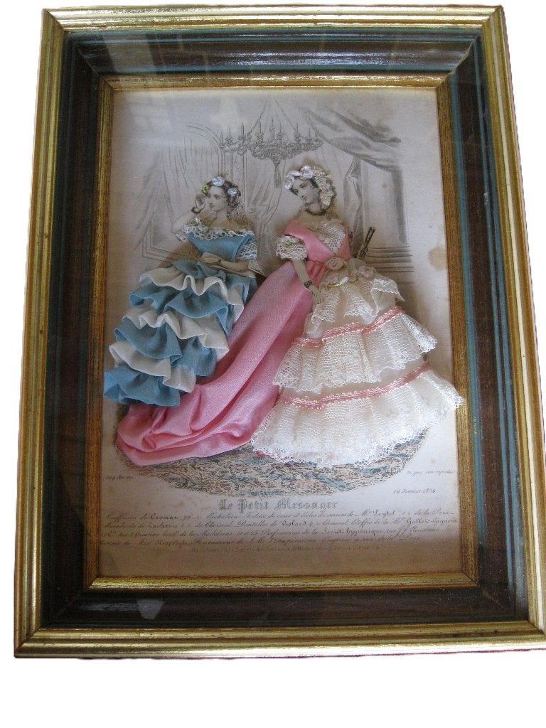 Schets met klederdracht in echt borduursel 1854, Ophalen